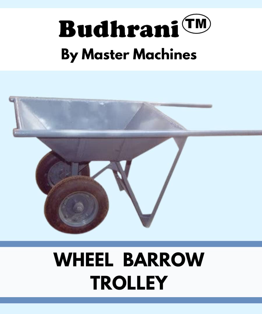Budhrani® by MASTER MACHINES Double Wheel Barrow Trolley, Cement Trolley, Wheel Cart, Construction Trolley