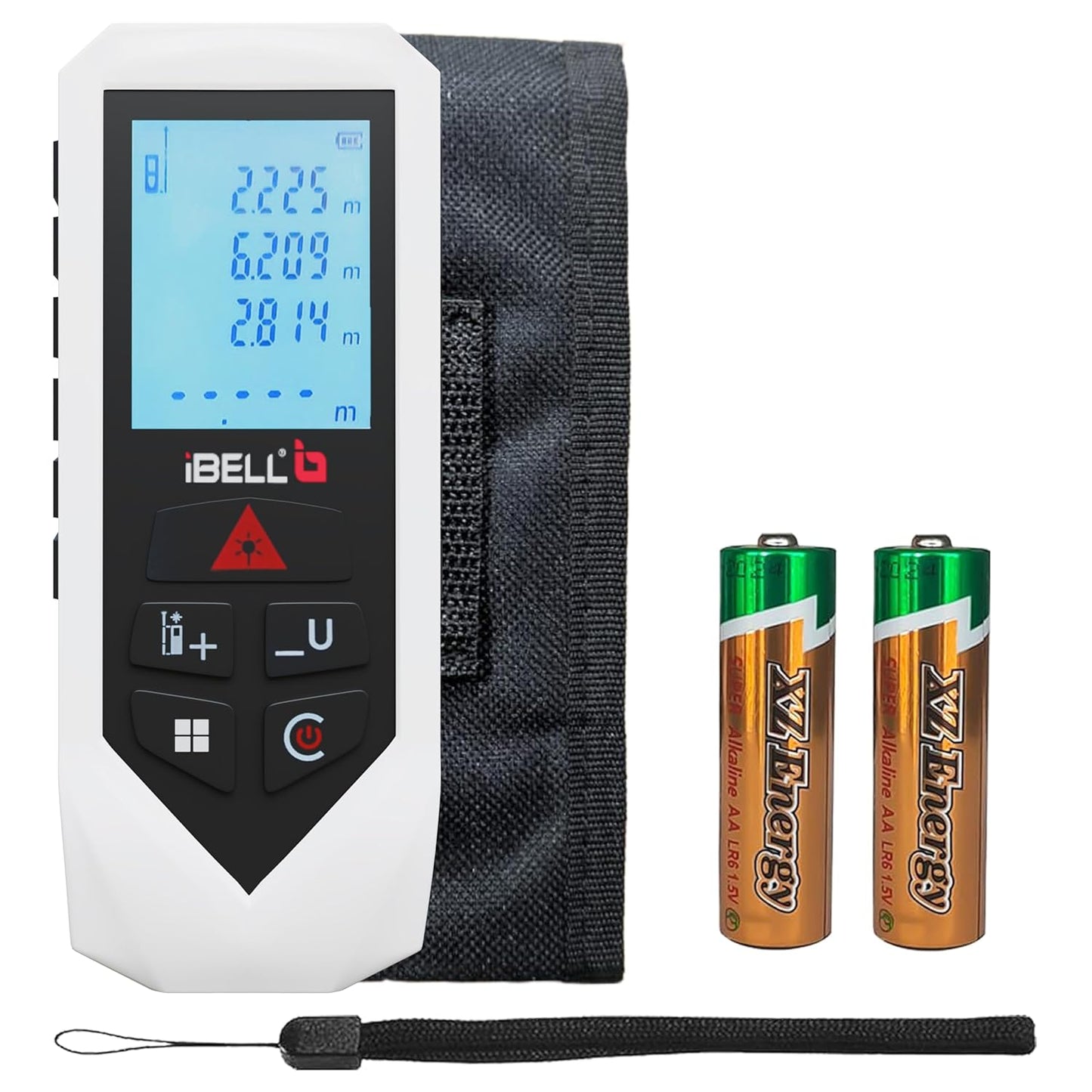 iBELL DM60-02 Professional Laser Distance Meter 60m with Area, Volume, Pythagorean Measurement, Self-Calibration Function, Mute Mode, Backlit LCD, Carry Bag, Strap, Batteries -1 Year Warranty