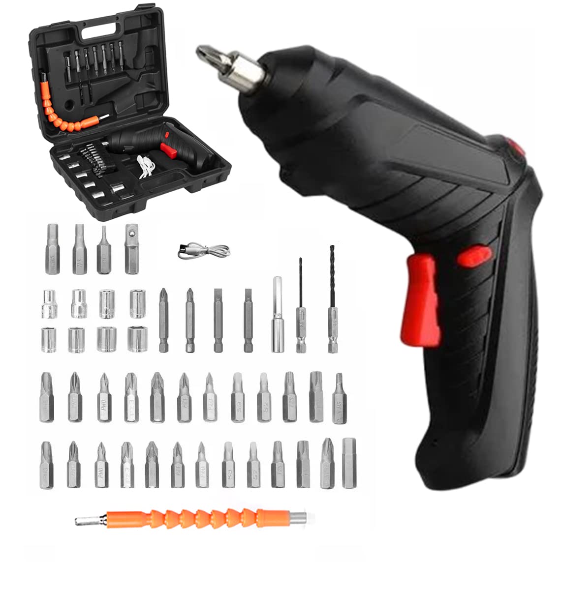 Cordless Screwdriver, 3.6V Cordless Electric Screwdrivers with LED Light Rechargeable Small Screwdriver for Bicycle Repair, Furniture Repair, Switch Installation