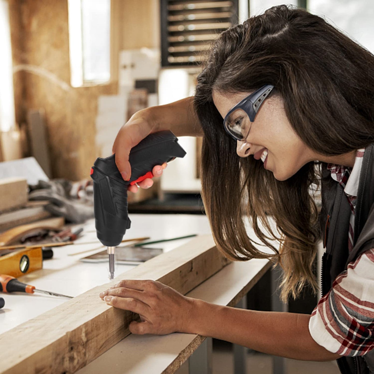 Cordless Screwdriver, 3.6V Cordless Electric Screwdrivers with LED Light Rechargeable Small Screwdriver for Bicycle Repair, Furniture Repair, Switch Installation