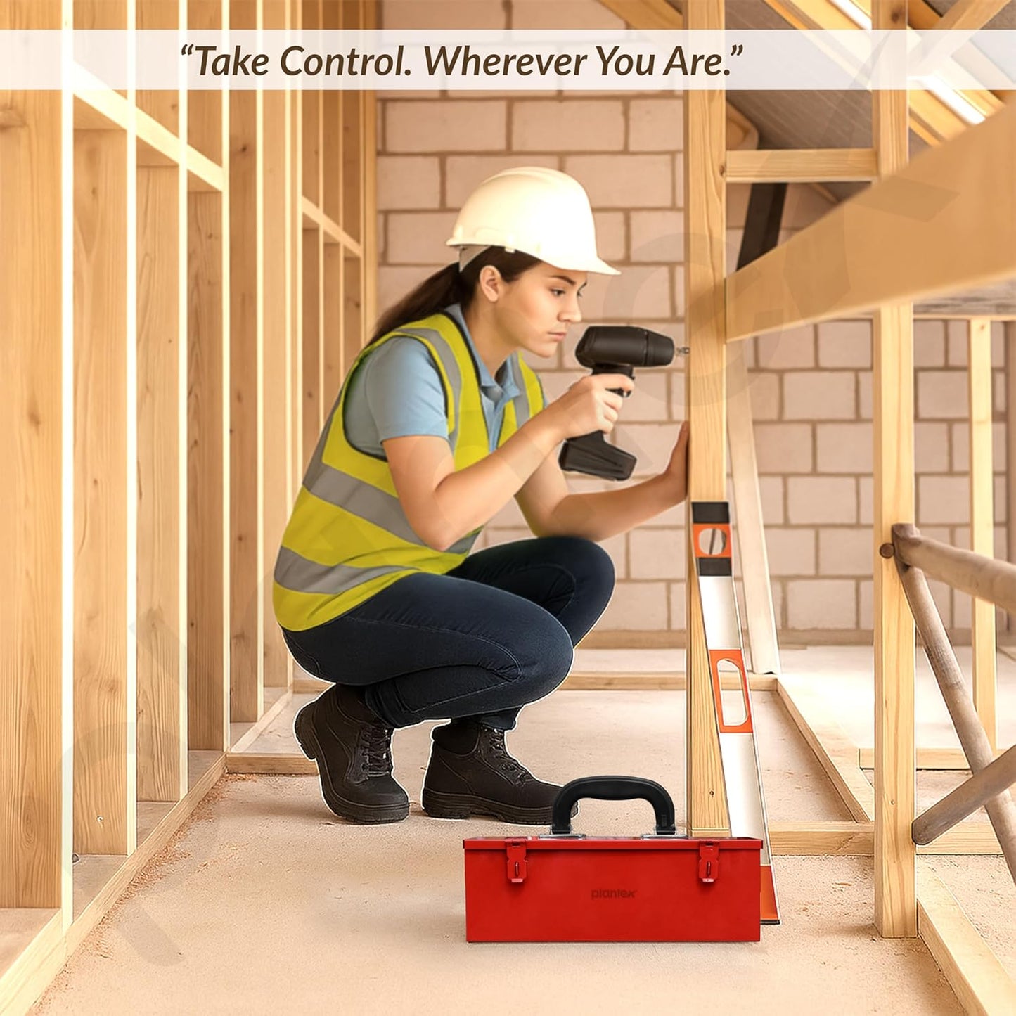 Plantex 12-inch Metal Tool Box for Tools/Tool Box Empty for Home Use/Compact Tools Box (Red) 31 X 11 X 10.5 cm